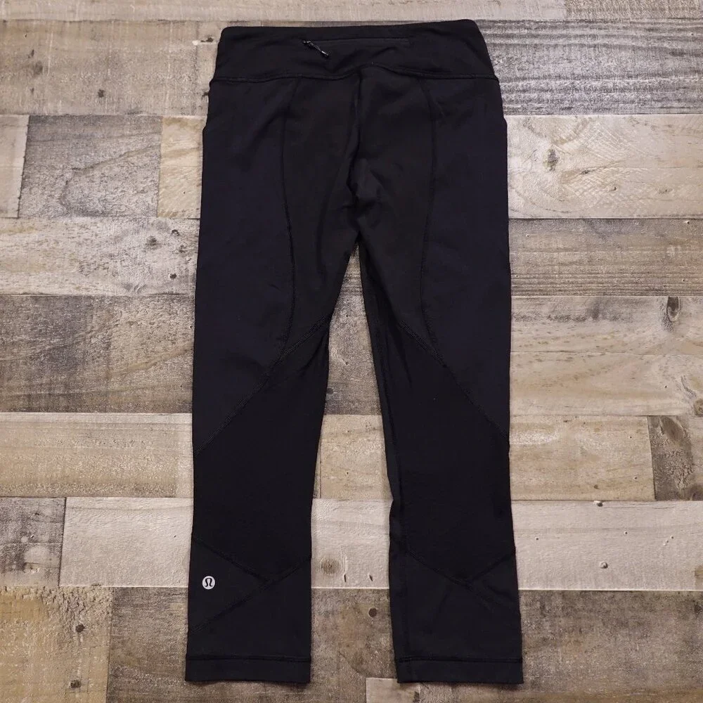 Lululemon Pace rival crop leggings women's 6 black‎